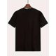 thumbnail image 3 of Camiseta informal de cuello redondo para hombre, de verano, de manga corta, de punto con estampado gráfico, 100 % algodón, ligeramente elástica, corte regular, 140 g/m² - Camiseta negra, camisetas inf, 3 of 6