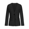 thumbnail image 4 of tklpehg Casual Blazer for Women Coats Bussiness Casual Blazers Slim Fitting Button Jacket cardigan Leisure Fall Coat Long Sleeve Overcoat Solid Color Outwear Black XXL, 4 of 6