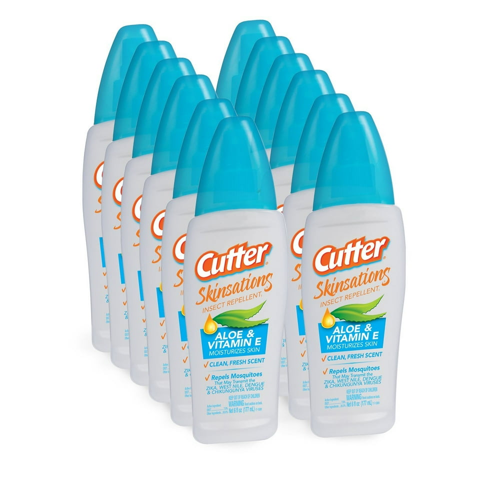 Cutter Skinsations Insect Repellent Pump Spray, 6Ounce, 12Pack