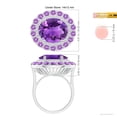 thumbnail image 4 of ANGARA Natural 6.5 Ct. Amethyst with Diamond Halo Ring in 14K White Gold for Women (Ring Size: 12), 4 of 9