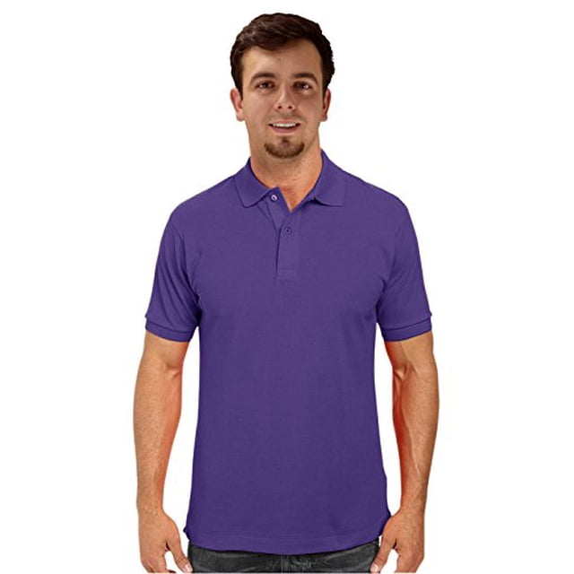 Peach Couture Polo Piqué Classique à Manches Courtes pour Hommes
