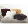 thumbnail image 3 of Fennco Styles Genuine Mongolian Lamb Fur Down Filled Decorative Throw Pillow, Many Colors (20-inch Square , Ivory ), 3 of 3
