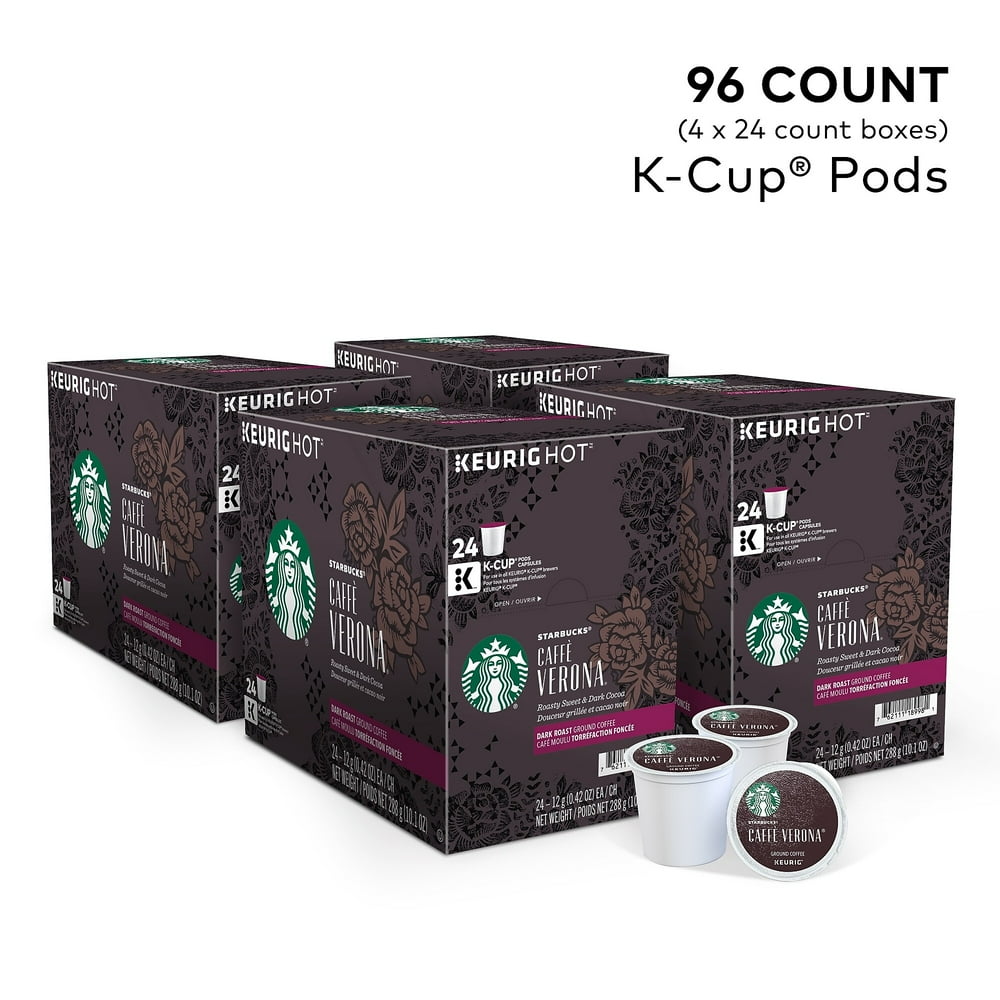Starbucks Caffe Verona Coffee KCup Pods Dark Roast 96/Carton (09576