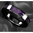 thumbnail image 3 of Wedding Ring Women or Unisex 6mm Black Celtic Tungsten Band w/ Purple Inlay, 3 of 6