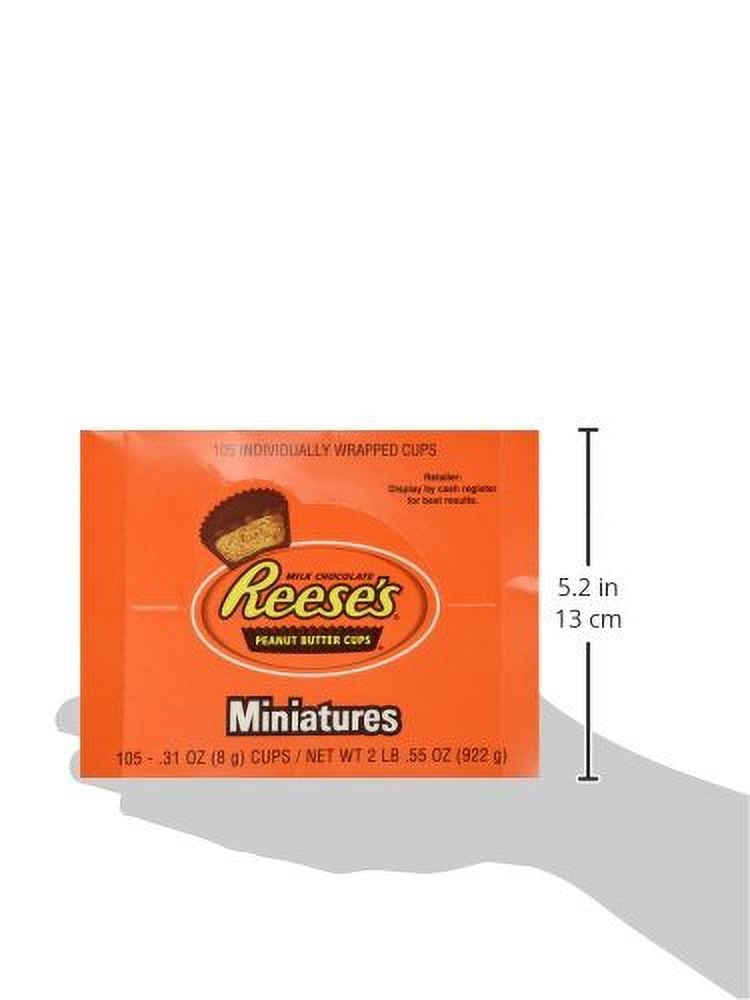 REESE'S Miniatures Milk Chocolate Snack Size, Bulk Gluten Free, Individually Wrapped Peanut Butter Cups Candy Packs, 0.31 oz (105 Pieces)