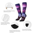thumbnail image 5 of Fotbe Purple Moon Tree Night Sky print Women's Men's Novelty Crew Socks Cotton Socks Knee High Socks for Walking,Running,Nurses,Pregnancy, 5 of 8