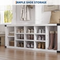 thumbnail image 6 of 60" Tall Hall Tree with Shoe Storage Bench - 4-in-1 Entryway Organizer with Coat Rack, Adjustable Shelf, 2 Cabinet Doors & 5 Hooks, White Storage Bench for Entryway, Bedroom, Living Room, 6 of 8
