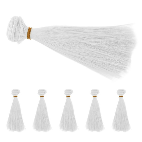 MLINS 6 Pcs Doll Replacement Wigs Synthetic Doll Hair Wefts Doll Wigs Doll Straight Hair DIY Doll Hair Doll Hair Extensions for Doll Making Art Supplies