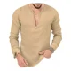 thumbnail image 1 of Camisa De Manga Larga De Lino Con Cuello En V Profundo De Co, 1 of 2