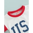 thumbnail image 6 of Kiapeise 4th of July Rompers Tops for Baby Newborn Girls Boys Casual Bodysuit Short Sleeve USA Letter Printed Jumpsuit Independence Day Patriotic USA Gifts, 6 of 8