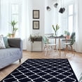 thumbnail image 3 of SUSSEXHOME Beatrice Collection 3'x5' Navy&White Area Rug, Extra Soft and Comfy Carpet, Area Rugs for Kitchen, Living Room Rug, Runner Rug, Indoor Rugs for Bedroom, Machine Rug, Area Rug, 3 of 7