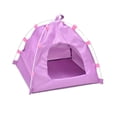 thumbnail image 2 of Tienda para mascotas, impermeable, desmontable, tela Oxford, portátil, plegable, tienda para gatos para perros, color rosa, 2 of 5