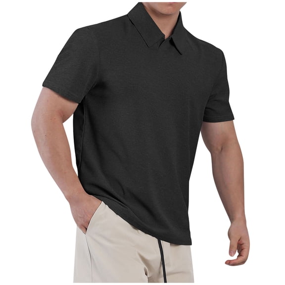 Men's Sports Shirt Short Sleeve Classic Button T-Shirt Fashion Summer Lapel Pullover Golf Shirt