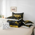 thumbnail image 4 of Gaming Comforter For Queen Size Bed, Modern Gamer Fitted Sheet For Boys Teens, Neon Geometry Plaid Flat Sheet Video Game Pillow Cases For Game Lovers, Yellow Black Throw Pillow Covers, 4 of 6