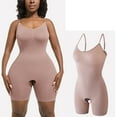 thumbnail image 2 of Wyobmus Women's Bodysuits Tummy Control Spaghetti Straps Shapewears Solid Color Seamless Open Crotch Body Suit Khaki, 2 of 4
