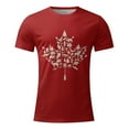 thumbnail image 1 of TIMIFIS T-Shirts pour Femmes Été Col Rond Manches Courtes Chandails Décontractés Vintage Feuille d'Érable Canadienne Imprimée T-Shirts, 1 of 2