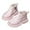 Pink, variant on REDARER Girls Ankle Boots Soft Sole Non Glitter Lace Up Leather British Style Martin Boots Fashion Versatile,Size:6-7 Years