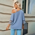 thumbnail image 3 of TYGHBN Ladies' Spring/Summer Casual Solid Color Metal Buckle Shoulder Top Women Running Long Sleeve Long Sleeves Athletic Wear for Woman Shirts for Women Pack Running Tops Short Sleeve Athletic Shirt, 3 of 3