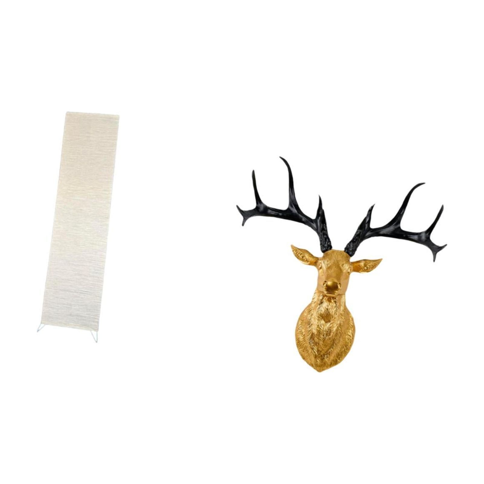 CarpNettore Deer Floor Lamp Shade for Living Room Decor with Boho Resin Head Sculpture Artistic Standing Light Cover for Home Office