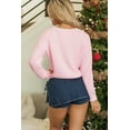 thumbnail image 3 of FOLUNSI Chic Pink Waffle Knit Sweater, Warm & Festive, Ideal Holiday Outfit!, 3 of 8