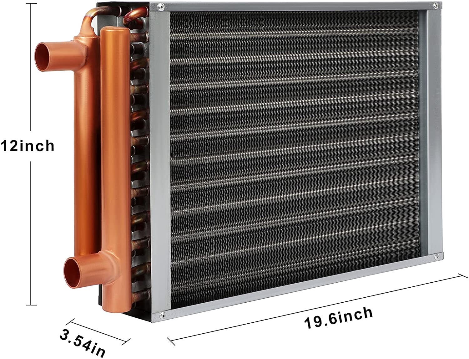 12x15 Water to Air Heat Exchanger with 1" Copper Ports Perfectly with Outdoor Furnace Ideal for Residential HVAC System