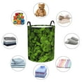 thumbnail image 4 of Easygdp Tiny Green Fern Leaves Large Dirty Clothes Hamper, Lightweight Storage Basket, Household Laundry Bag with Handle-Small, 4 of 6