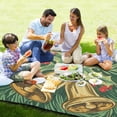 thumbnail image 4 of Christmas Bells and Holly Berries Beach Blanket Outdoor Picnic Mat Sandproof Waterproof Foldable for Camping Travel Hiking, 4 of 6