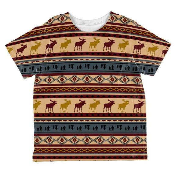 Autumn Moose Adirondack Pattern All Over Toddler T Shirt Multi 2T