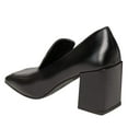 thumbnail image 3 of YDN Women Classic Chunky Block Mid Heel Pumps Square Closed Toe Loafers Slip On Daily Walking Dressy Ladies Shoes Size 5.5 Black, 3 of 3