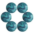 thumbnail image 3 of Round Placemats Set of 1 Heat Resistant Washable Kitchen Table Decorations 15.4in Dark Blue Ocean Waves, 3 of 7
