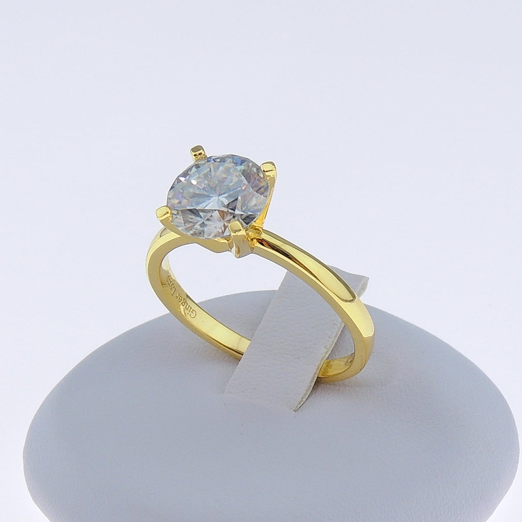 Amore Solitaire Engagement Ring for Women Moissanite Sterling Silver Ginger Lyne Collection