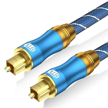 EMK Digital Optical Audio Cable, Braided Toslink for Sound Bar, TV, Home Theater, PS4 & Xbox (6ft/1.8m, Blue)