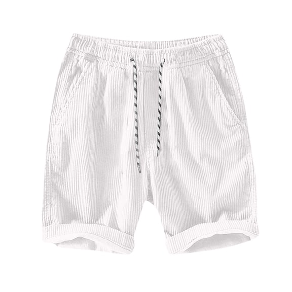 Mlzmgr Shorts for Men with Pockets Corduroy 7 Inch Inseam Regular Fitted Work Shorts Solid Color