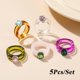 thumbnail image 1 of 8 Unids/Set Moda Colorido Resina Anillo Conjunto De Frutas Coreanas Diamante Casual Anillos Mujeres Accesorios De Joyería, 1 of 4