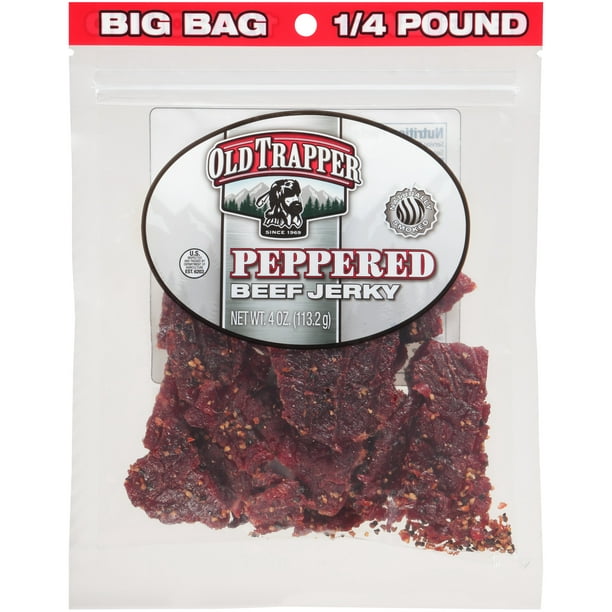 Old Trapper Peppered Beef Jerky 4oz - 8/case