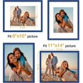 thumbnail image 4 of chalian 11x14 Picture Frame Set of 4, Display Pictures 8x10 with Mat or 11x14 without Mat, Gallery Wall Frame Set for Wall or Tabletop, Engineered Wood with Shatter Resistant Plexiglass, Blue, 4 of 17