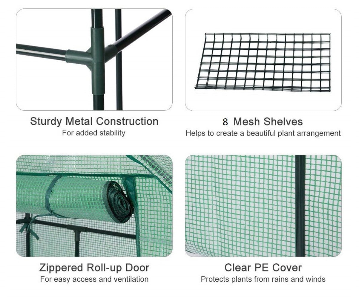 Genesis 61" L x 56" W x 79" H Portable Walk In Greenhouse with Heavy Duty Opaqua Cover