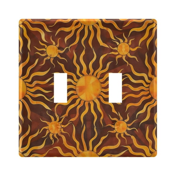 Switch Panel 4.48x4.56In Switch Plate Wall Panel Living Room Kitchen Bedroom Study Switch Panel Stylish Decoration Orange Sun
