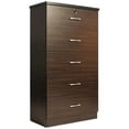 thumbnail image 1 of Pemberly Row Contemporary 5-Drawer Engineered Wood Tall Chest Dresser in Tobacco, 1 of 4
