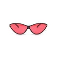 thumbnail image 2 of Womens Mod Shield Cat Eye Plastic Sunglasses Black Red, 2 of 4