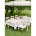 thumbnail image 3 of Outdoor Tablecloth with Umbrella Hole and Zipper, Easter Eggs Rectangle Table Cloth 54x80 Inch Waterproof Tablecloth, Cute Bunny Rabbits Cartoon Orange Picnic Table Cover for Patio Camping, 3 of 7
