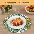 thumbnail image 4 of Green Palm Leaves Round 13 Inch Placemats Set of 4, Summer Tropical Leaf HeatResistant Non Slip Place Mats for Dining Table, Wipeable Braided Kitchen Table Mats for Housewarming, 4 of 9
