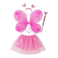 thumbnail image 3 of Disfraz de hada para niñas Ropa de ala de hada Disfraz de ángel Falda tutú para niños pequeños 4 piezas/juego Disfraz de mariposa para disfraces Fiest Rosa, 3 of 8