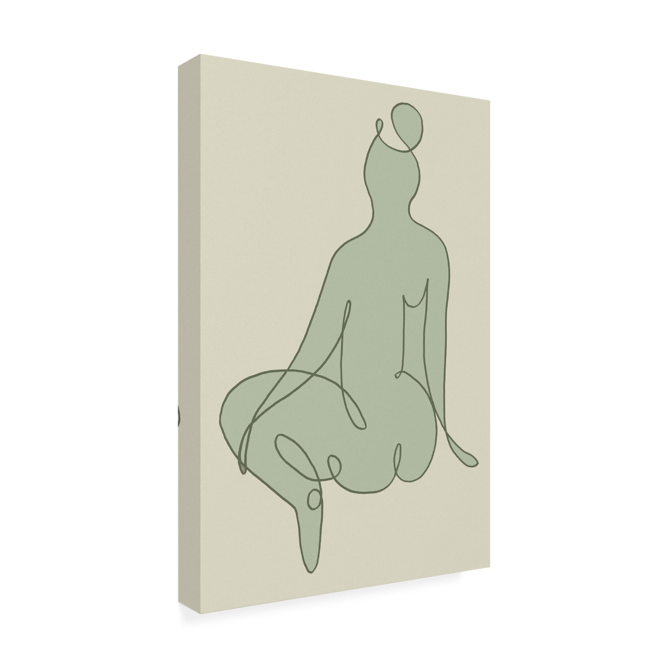 Canvas Wall Art - Pictufy Studio II 'Sitting Down Green' Wall Art for Living Room, Bedroom, or Office Décor by Trademark Fine Art - 30 x 47 Inches