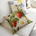 thumbnail image 5 of strawberry, daisy, bee linen throw pillowcase decoration pillowcase gifting preferred 18x18 inch cushion cover 4 sets sofa pillowcase sofa bedroom living room car, 5 of 8