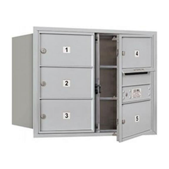 Salsbury 6 Door High Unit 23.50 Inches - Double Column - 5 Mb2 Doors - Aluminum - Front Loading - Usps Access