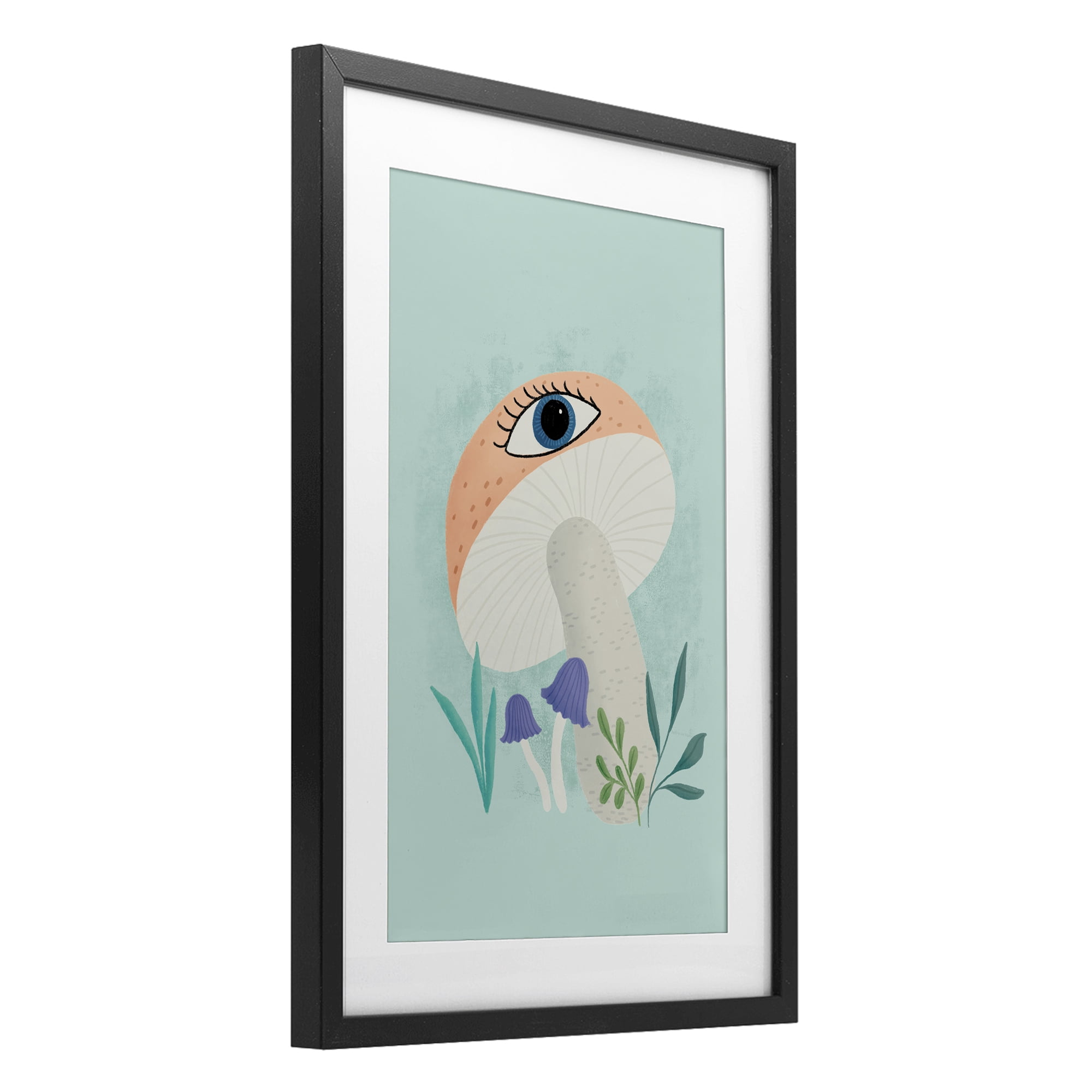 Stupell Industries Mushroom with Mystical Eye Black Framed Print Under Glass, design by Metka Hiti
