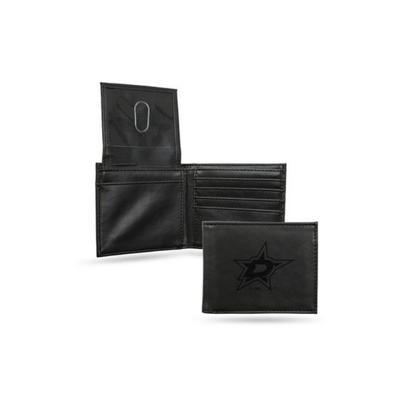 Dallas Hockey Stars Black Bilfold Wallet with clear ID display