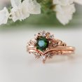 thumbnail image 4 of Womens Rose Gold Plated Diamond Inlaid Geometric Engagement Ring Copper Jewelry Elegant Gift For Anniversary Gift, 4 of 8