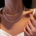 thumbnail image 2 of 925 Sterling Silver Sparkly Necklace Layered Dainty Chain Necklace Silver Cross Pendant Paperclip Necklaces Waterproof Minimalist Jewelry Gifts[z4295], 2 of 2